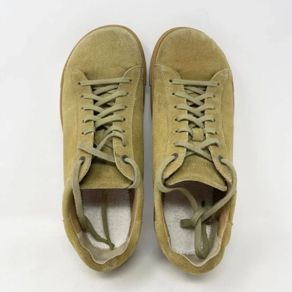 Birkenstock Bend Low Casual Sneakers Mens 43L 10.5 Faded Khaki Suede‎ Footbed